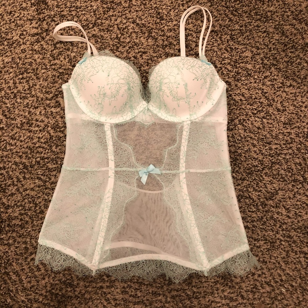 White/blue Corset